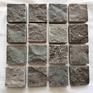 split on mesh cobblestone-hianin bluestone natural finish-For Pathways & Driveways -Atlas Tile & Stone-Tile showroom in Moorabbin