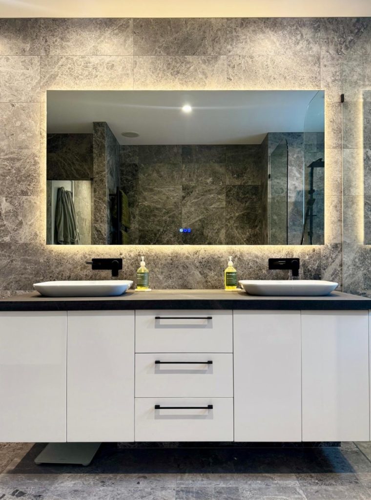 natura tundra Black tiles for bathroom wall & floor. Supplies by Atlas Tile & Stone in Moorabbin.